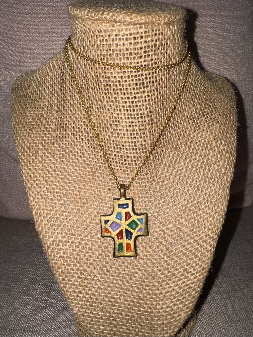 Vintage Terra Sancta Guild Cross Necklace - 1969